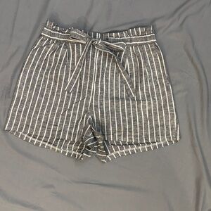 Express High Waist Pinstripe Gray Shorts